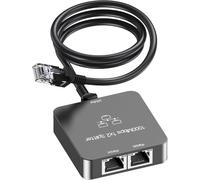 Splitter LAN da 1 a 2 con cavo di ricarica Ethernet, switch LAN Gigabit a 2 porte RJ45 da 1000 Mbps con cavo di alimentazione di tipo C, distributore per computer, hub, switch, router