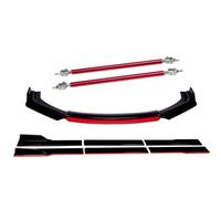 Splitter Paraurti Anteriore + Minigonne Laterali 2M + Aste Di Supporto Universali Da 20 Cm Auto Spoiler Minigonne Laterali