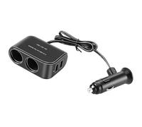 Splitter per accendisigari da auto, 2 prese USB per caricabatteria da auto, adattatore con 2 porte USB, 2 splitter per sigarette, 12 V/24 V, doppia alimentazione per fotocamera Dash Cam, GPS, telefoni