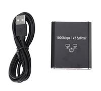 Splitter per connettore RJ45 con cavo di alimentazione USB, splitter Gigabit Ethernet 1000 Mbps per computer, TV e console di gioco, adattatore di rete cablato ad alta velocità in (1 a 2)