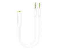 Splitter per cuffie - Adattatore jack da 22 cm, cavo doppio microfono maschio, extender audio Y, connettore per PC portatile | Cavo per chat vocale trasparente per computer desktop studio uso