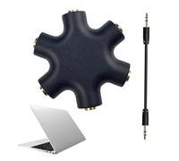 Splitter per cuffie da 3,5 mm, adattatore jack audio, connettore stereo a Y per PC, laptop, tablet, cavo di condivisione audio, compatibile con smartphone, lettori MP3, ideale per musica e video Shari