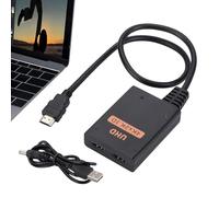 Splitter per monitor HD, adattatore audio 1 in 2 uscite, hub splitter HD 4K, distributore audio video per HDTV, monitor, proiettore