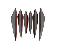 Splitter per paraurti anteriore Auto Paraurti Anteriore Gomma Labbro Diffusore Splitter Pinne Canard Ali Coche Adesivi Per Il Corpo Delanteros(6Pcs black)