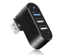 Splitter per porta USB, 4 porte USB 3.0 Hub Extender Adapter [90°/180° gradi girevole] per laptop, splitter USB con 3 USB e 1 porta USB C di alimentazione/dati per Xbox, PS, PC, MacBook, tablet,