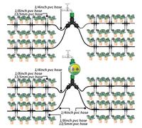 Splitter per rubinetto a 2 vie, resistente e antiruggine, distributore generale per tubi da giardino, raccordi a sgancio rapido da 3/4" per esterni con presa multipla per irrigazione automatica
