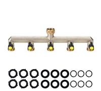 Splitter per rubinetto esterno in ottone da giardino a 5 vie - collettore multi connettore con adattatore diverter da 3/4" per tubo flessibile - inverter a 5 vie con accensione e spegnimento