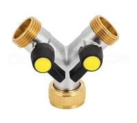 Splitter per tubi, a forma di Y, valvola a sfera a 2 vie, in ottone, distributore per tubi dell'acqua da giardino, derivazione flessibile
