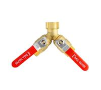 Splitter per tubi da giardino a 2 vie, splitter per tubi da giardino, adattatore per rubinetto in resistente, con manico lungo, per giardinaggio e giardino, per valvole di arresto