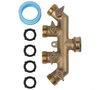 Splitter per tubi in ottone resistente a 4 vie, progettato per una gestione efficiente del flusso d'acqua nei giardini