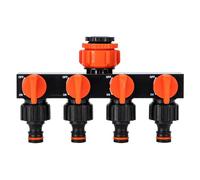 Splitter per tubo 4 Way - Connettore per tubo in solido | Parti per tubi da giardino con interruttore separato | Attrezzatura per irrigazione del connettore del rubinetto a prova di perdite per
