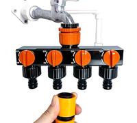 Splitter per Tubo 'Acqua, distributore a 4 Vie, distributore di Acqua Anti Goccia, connettore per irrigazione da Giardino, Adattatore per Rubinetto Multi Uscita, Accessorio Idraulico Esterno