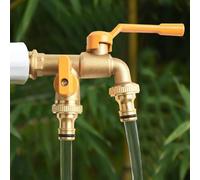 Splitter per tubo da giardino in ottone a 2 vie, connettore dell'acqua in rame resistente con ingresso/uscita da 20 mm per irrigazione, irrigatore, lavatrice, da -20 °C a 120 °C