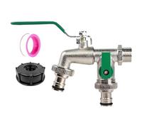 Splitter Per Tubo Da Giardino - Splitter Del Tubo A 2 Vie | Splatore Del Rubinetto A 2 Vie | Splitter A Doppio Tubo, Separatore Di Tubo Esterno, Rubinetto Di Irrigazione In Lega Di Zinco Mé