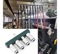 Splitter per Tubo Dell'Aria a 4 Vie, Adattatore per Raccordo Pneumatico Zincato in Ottone, Accoppiatore Splitter per Compressore D'Aria con Spina Maschio NPT 1/4, Attacchi