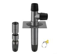 Splitter per tubo di scarico della lavatrice, a 3 vie, in acciaio inox, anti-riflusso, per lavanderia o drenaggio del bagno (grigio)