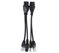 Splitter POE, Adattatore Split Adattatore Power over Ethernet Cavo Adattatore POE 12V per Apparecchiature di Rete (BLACK)