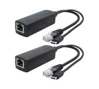 Splitter PoE Gigabit 5V Confezione da 2, USB Tipo C, Adattatore da 48V a 5V 2.4A, Conforme a IEEE 802.3Af