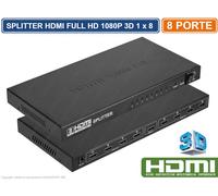 SPLITTER SDOPPIATORE HDMI FULL-HD 1080P 3D 1 x 8 8 USCITE HDMI AMPLIFICATE