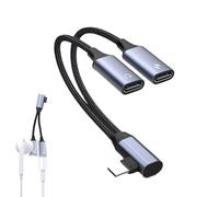 Splitter Tipo C-Cavo di Alluminio Trasferimento Rapido di Ricarica Dati Elegante Cubo 2-In-1 | Interfaccia Gatto di Ricarica PD Velocità, Modulo Connettore Tecnologico Portatile, Accessorio