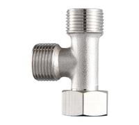 Splitter triplo in acciaio industriale Adattatore a T a 3 vie Costruzione di durata Lunga durata Distributore di acqua Tipo T Splitter per raccordi per tubi