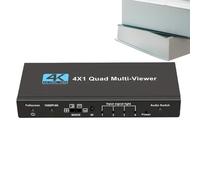 Splitter TV, Multiviewer, adattatore per display digitale 4 in 1, supporto risoluzione 4K, 5,59 x 2,44 x 0,79 pollici, per configurazioni, sala conferenze e monitoraggio della sicurezza