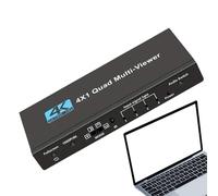 Splitter TV | Quad Display Multiviewer | 4 in 1 Quad-View View Switch per sale di gioco e conferenze | Adattatore digitale multidisplay senza cuciture per monitoraggio di sicurezza e
