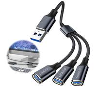 Splitter USB 3 porte 1 in 3 out maschio a femmina adattatore 1x USB 3.0 2x USB 2.0 cavo di prolunga hub per ricarica multifunzione trasferimento dati laptop PC Mac PS4 PS5 TV tastiera mouse stampante