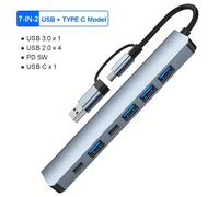 Splitter USB 7 porte Dock di espansione multifunzione da uno a sette porte Splitter di tipo C ad alta