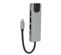 Splitter USB, 87W PD ricarica rapida USB3.0 2.0 Hub USBC 5 in 1 Hub Gigabit Ethernet ad alta velocità