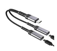 Splitter USB C 1 a 2 - Distributore USB C di alta qualità per caricare e ascoltare musica, compatibile con iPhone 16/15 Pro Max, iPad Pro Air Mini, Samsung S25-S20 Ultra, Google, laptop, compatto e