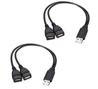 Splitter USB, cavo di ricarica USB, cavo USB A 2.0 maschio a doppio USB femmina Jack Y splitter cavo di ricarica per computer portatile/auto/trasmissione dati/ricarica ecc. (confezione da 2)