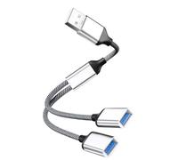 Splitter USB Sdoppiatore, Convertitore 1 a 2, Cavo Maschio a Doppia Femmina Prolunga, Doppio Presa USB 2.0 per Ricarica e Trasferimento Dati, Cavo per PC Portatile Mac PS4 PS5 Xbox Stampante Mouse