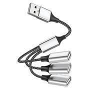 Splitter USB Tipo C Hub Estensione Caricabatterie per telefono a 3 porte Adattatore di alimentazione OTG Espansore multiplo Compatibile con PC portatili(3 In 1 USB A)