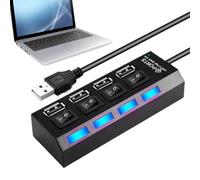 Splitter USB, trasferimento dati multiporta, hub USB portatile con pulsante indipendente per editing video, lavoro a distanza, casa, aula di gioco, studio, co-working, trading spaziale