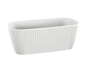 Splofy - Vaso per fiori ovale moderno, 2 pezzi, 39,6 x 17,8 x 14,5 cm, colore: Bianco