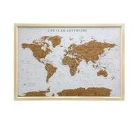 Splosh Medium World Maps. Pin Board Wooden Map. Travel Map Cork Board Map Pin Board. Wooden Board World Map, Corkboard Map Travel Gift, World Map Pin Board. (White)