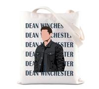 SPN TV Show Merchandise Inspired Tote Bag Dean Winchester Borsa in tela Sam e Dean Winchester regalo per fratello Demon Hunter, Dean Tote, 35*40cm