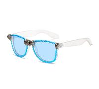 SPOAVGYZ Retro Gothic Skull Sunglasses Fashion Party Halloween Luxury Crystal Punk Sunglasses Men Women Unique Decoration Glasses