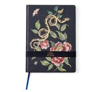 Spode Creatures of Curiosity - Quaderno formato A4, motivo floreale con serpente, colore: Nero