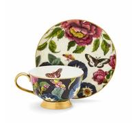 Spode Creatures of Curiosity - Tazza da tè con piattino, colore: Nero e Crema