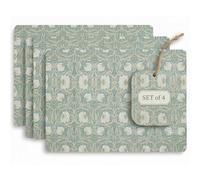 Spode Morris & Co Pimpernel Privat - Set di 4 tovagliette grandi, 40,1 x 29,8 cm, colore: Verde (X0010649172)