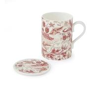 Spode Morris & Co - Set tazza e sottobicchiere, 0,34 l, motivo: ladro di fragole, Madder