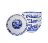 Spode Ciotole blu italiane | Set di 4 piccole ciotole da portata per salse, salse e condimenti | Piatti da portata da 10 cm in porcellana fine | Adatti al microonde e alla lavastoviglie