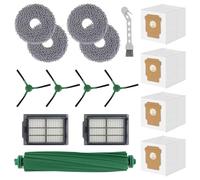 Spofan Kit Accessori di Ricambio per iRobot Roomba Plus 405 Combo/505 Combo Robot Aspirapolvere, 1 Spazzola Principale, 2 Filtri, 4 Spazzole Laterali, 4 Panni Mop, 4 Sacchetti per la Polvere