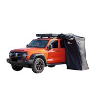 SPOFLYINN - Tenda doccia laterale auto, copertura per bagno, protezione della privacy, tettoia doccia con striscia luminosa a LED per campeggio, nero