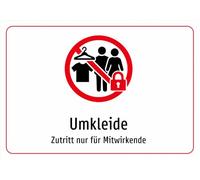 Spogliatoio, accesso solo per collaboratori, cartello in alluminio A3: 420 x 297 mm, con grafica e testo