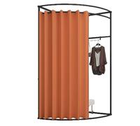 Spogliatoio mobile portatile, facile da montare, con protezione della privacy, divisorio angolare in ferro per lo shopping, compatto ed elegante (arancione, piccolo)