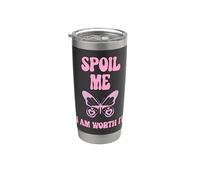 Spoil Me - Graziosa farfalla con citazione "Self Love" Bicchiere termico in acciaio inox doppia parete