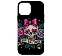 Spoiled and Toxic Cute Skull Bow Roses Retro Edgy Estetica Custodia per iPhone 12 mini